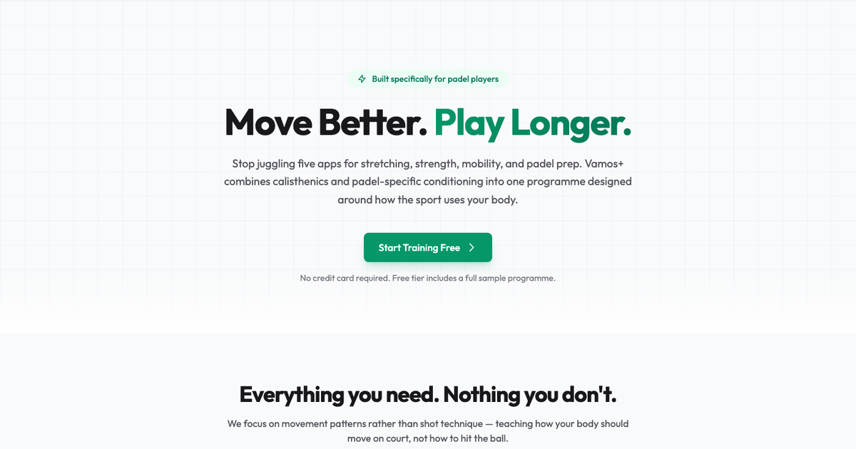 Vamos+: A Community Platform for Padel